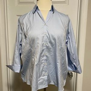 COPY - Women’s No Iron Pinpoint Oxford Light Blue Cuff Sleeve Size 24W
